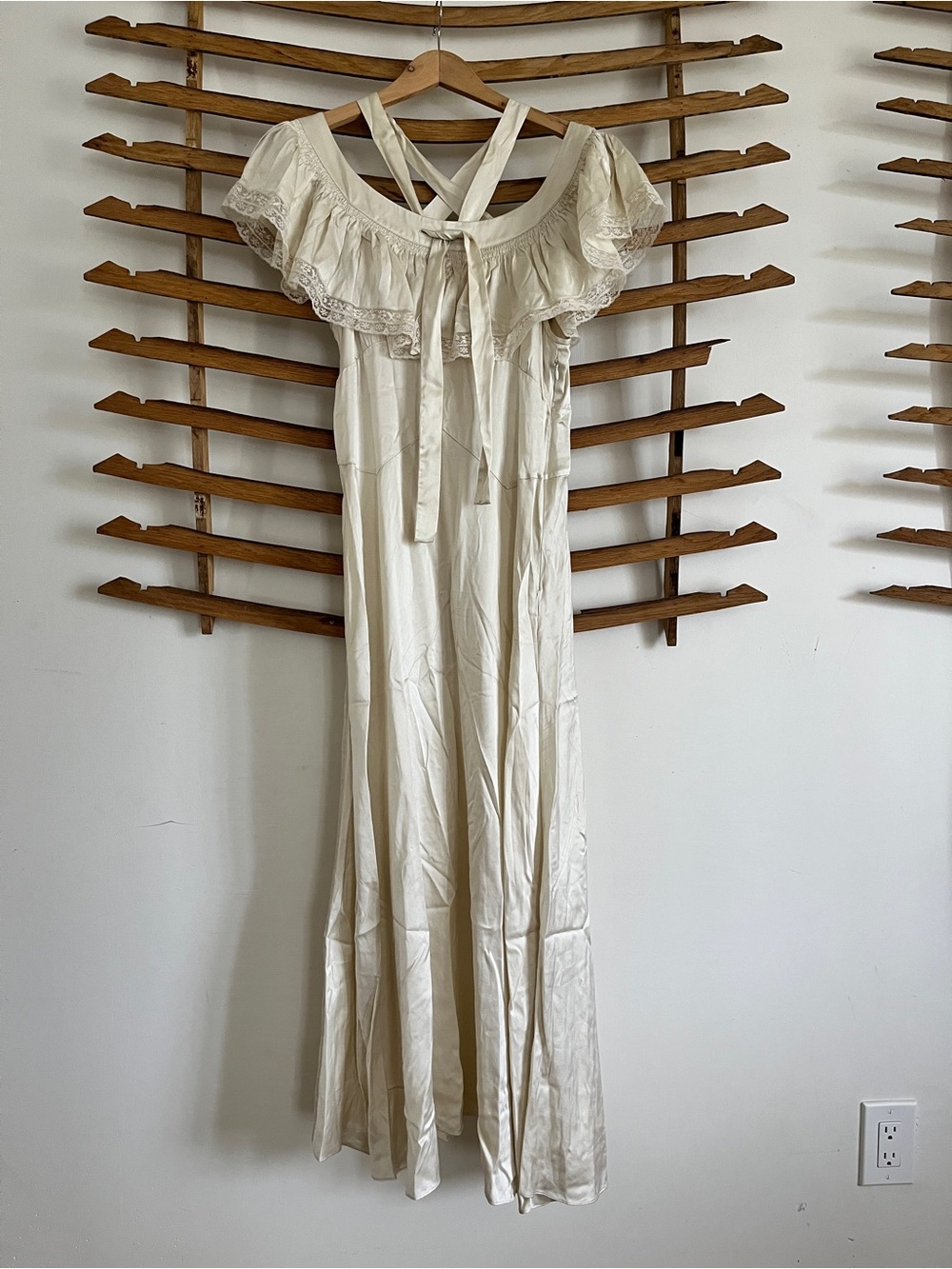 Doen Sicilia Seed Pearl Silk Maxi Dress Small